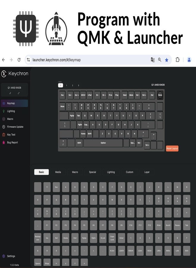 Keychron Q1 RGB Wired Custom Mechanical Keyboard Knob Version, 75% Layout QMK/VIA Programmable with Hot-swappable Gateron G Pro Red Switch Double Gasket Compatible with Mac Windows Linux (Grey) - Image 3
