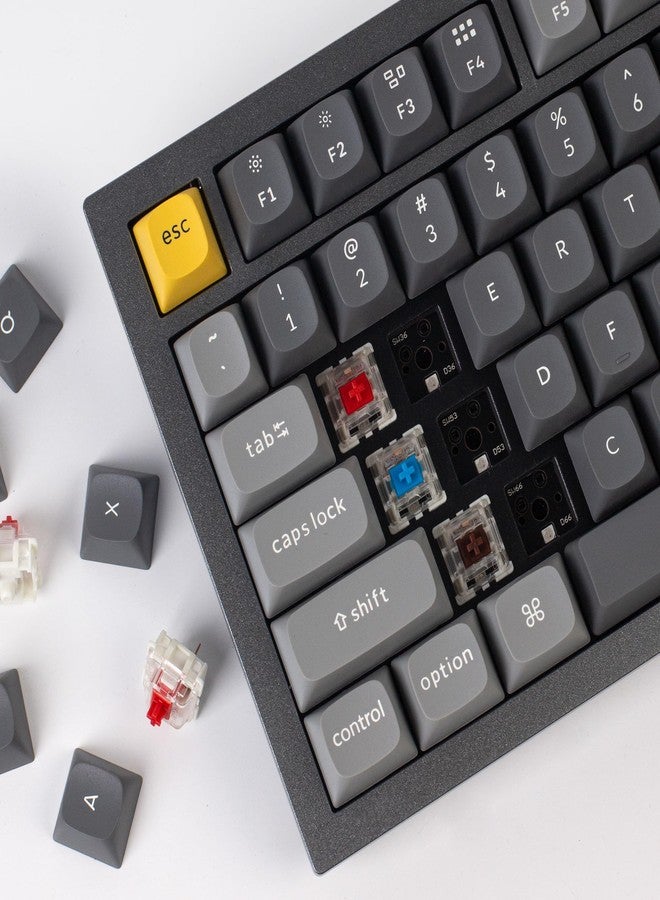 Keychron Q1 RGB Wired Custom Mechanical Keyboard Knob Version, 75% Layout QMK/VIA Programmable with Hot-swappable Gateron G Pro Red Switch Double Gasket Compatible with Mac Windows Linux (Grey) - Image 4