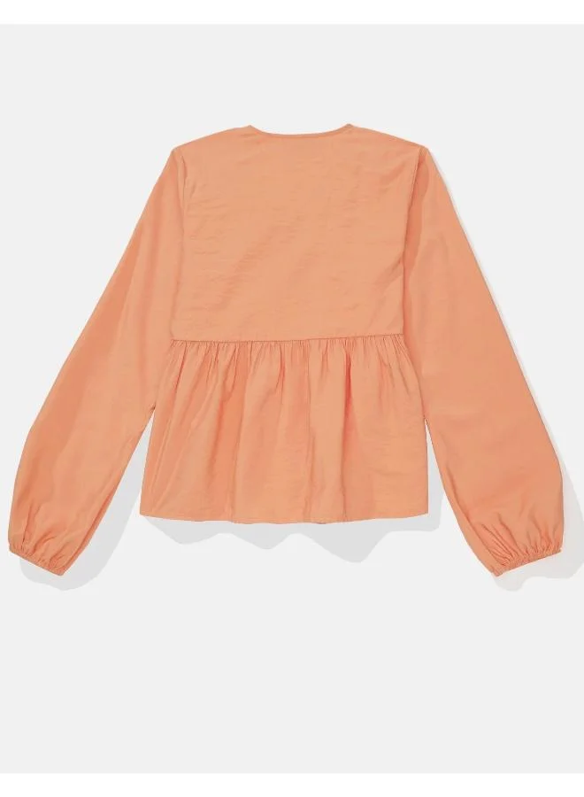 امريكان ايجل Balloon Sleeve Tiered Top