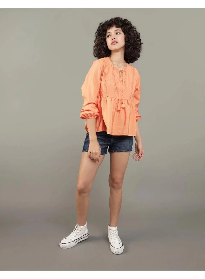 امريكان ايجل Balloon Sleeve Tiered Top