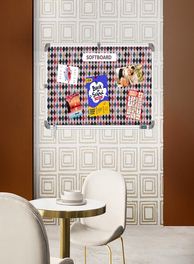 YAJNAS® 28x41 CM Premium Material Diamond Dews Designed Notice Board/Pin-up Board/Soft Board/Bulletin Board/Pin-up Display Board for Study Room, Home, Office & School Use - Image 5