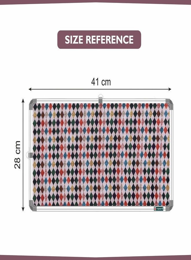 YAJNAS® 28x41 CM Premium Material Diamond Dews Designed Notice Board/Pin-up Board/Soft Board/Bulletin Board/Pin-up Display Board for Study Room, Home, Office & School Use - Image 2
