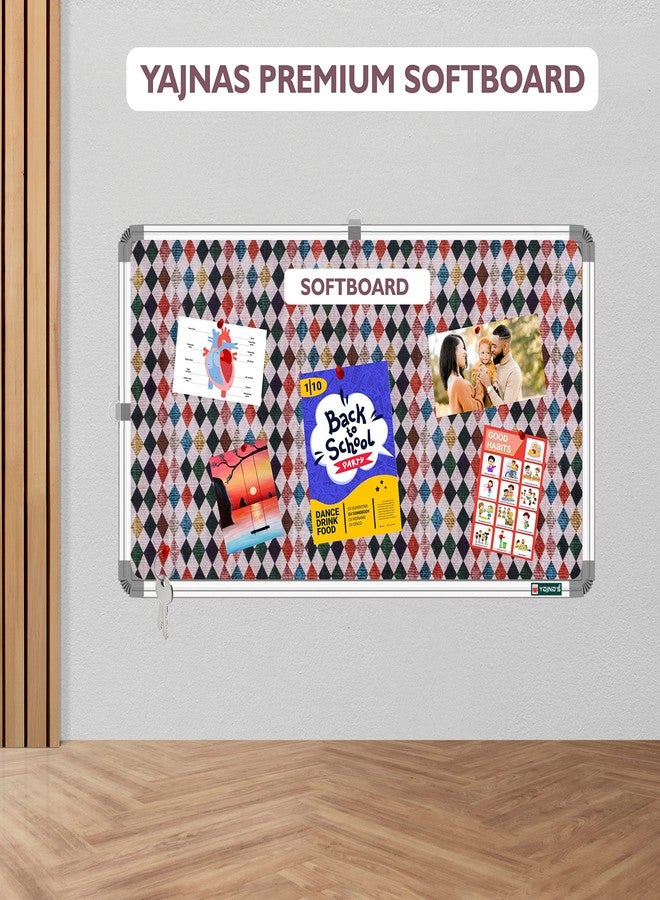 YAJNAS® 28x41 CM Premium Material Diamond Dews Designed Notice Board/Pin-up Board/Soft Board/Bulletin Board/Pin-up Display Board for Study Room, Home, Office & School Use - Image 4