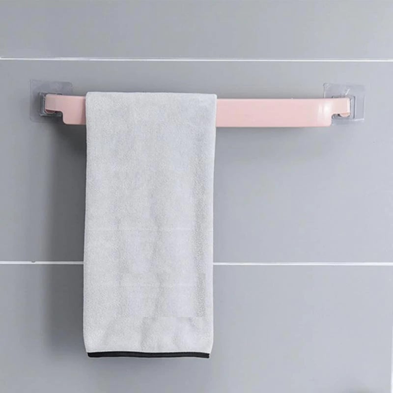 MEZON Plastic Towel Bar 3 Arms Swing Towel Rack Punch Free Space Saving Towel Holder Bathroom Shower Organizer Multi Color - Image 1