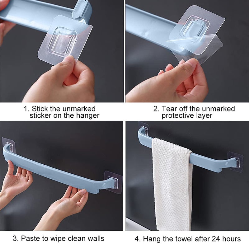 MEZON Plastic Towel Bar 3 Arms Swing Towel Rack Punch Free Space Saving Towel Holder Bathroom Shower Organizer Multi Color - Image 5