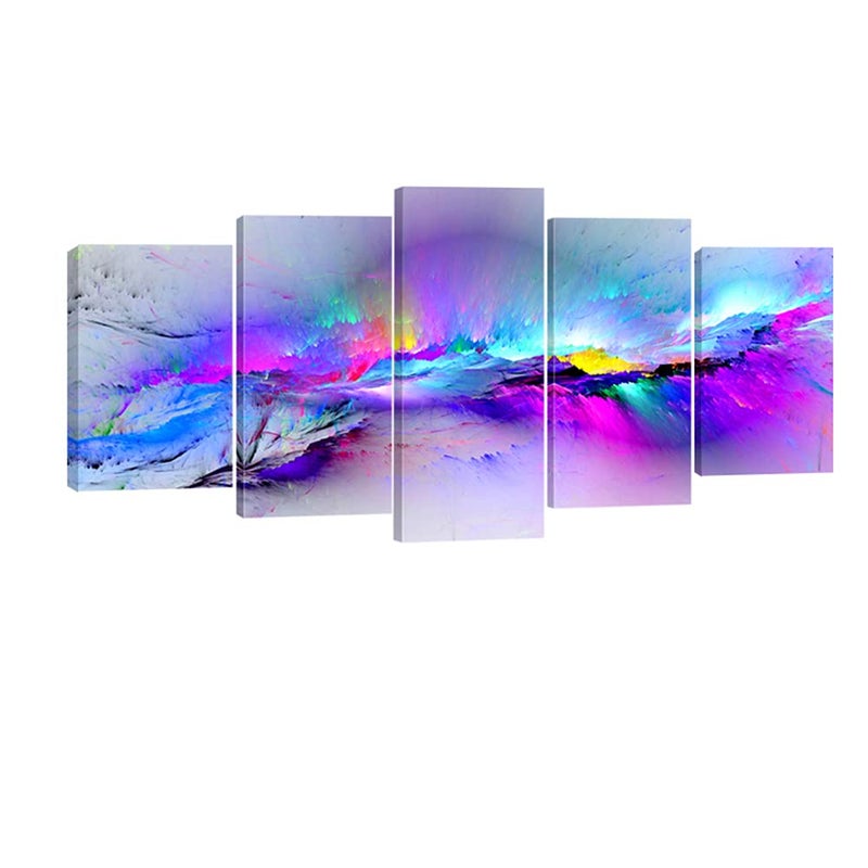 Wieco Art Wieco Art Changing Colors Giclee Canvas Prints 5 panels Modern Artwork Landscape Pictures to Photo Printed on Abstract Canvas Wall Art for Home Decorations and Wall Decor 5pcsset  - Image 1