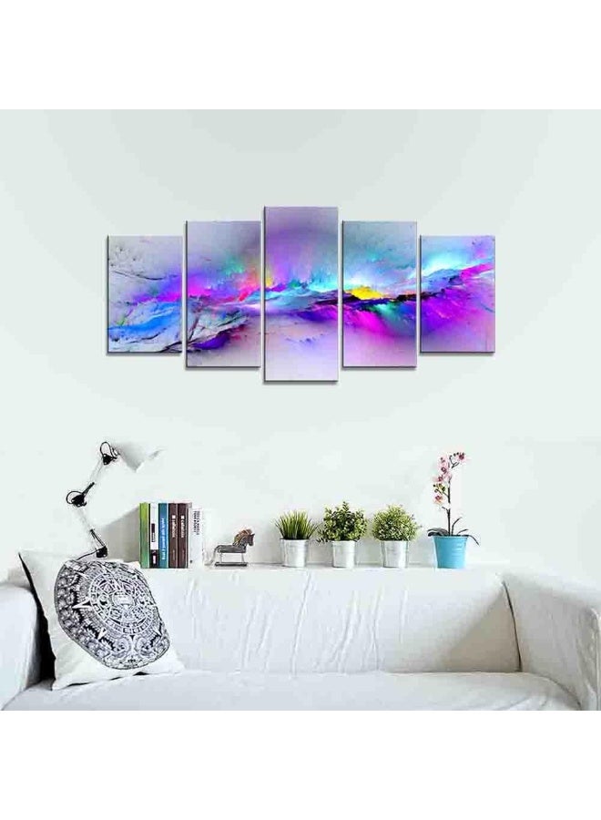 Wieco Art Wieco Art Changing Colors Giclee Canvas Prints 5 panels Modern Artwork Landscape Pictures to Photo Printed on Abstract Canvas Wall Art for Home Decorations and Wall Decor 5pcsset  - Image 3