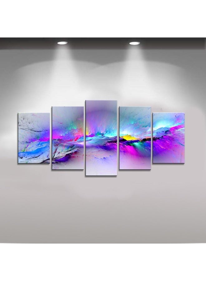 Wieco Art Wieco Art Changing Colors Giclee Canvas Prints 5 panels Modern Artwork Landscape Pictures to Photo Printed on Abstract Canvas Wall Art for Home Decorations and Wall Decor 5pcsset  - Image 4