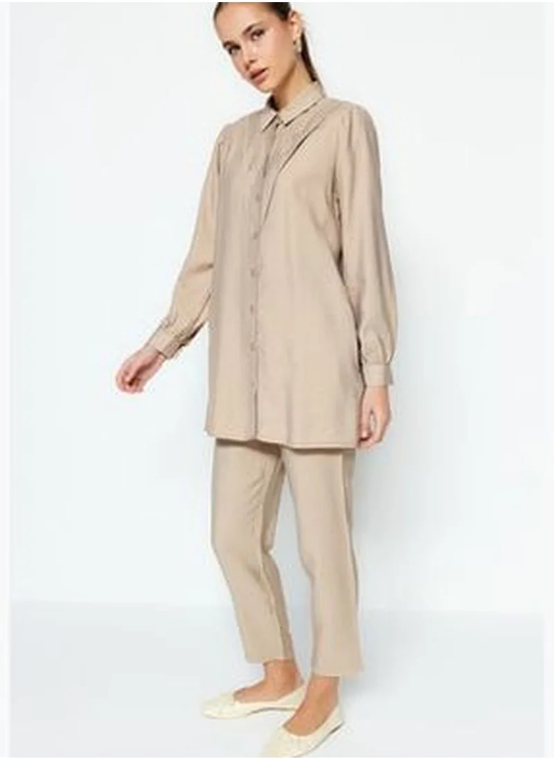 trendyol Camel Shirt-Trousers Woven Suit