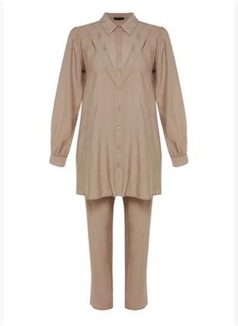 trendyol Camel Shirt-Trousers Woven Suit