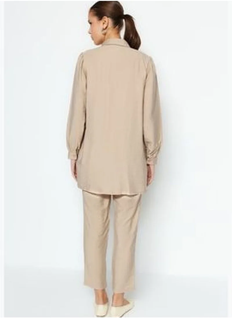 trendyol Camel Shirt-Trousers Woven Suit