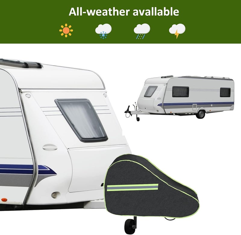 ROMON Drawbar Cover, Waterproof Tow Bar Cover with Reflective Edge, Universal Tow Bar Cover Caravan with Click Fastening, Tow Bar Protective Towing Hitch Cover for Trailers - Image 2