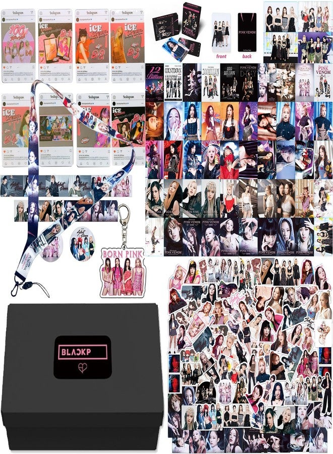KPOPBP 159 قطعة مجموعة هدايا ألبوم بورن بينك لمشجعي بلينك هدايا تذكارية بطاقات صور زينة حفلات أعياد الميلاد كيبوب حمالة مفاتيح ملصقات - Image 1