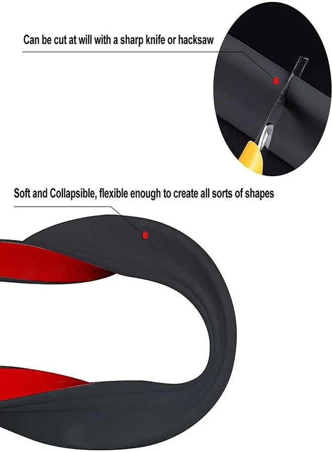 Dalrun Collapsible Shower Threshold Water Dam Shower Barrier Silicone Rubber (Black) - Image 3