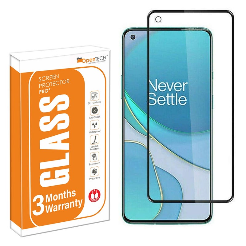 OpenTech ® Military-Grade Tempered Glass Screen Protector Compatible for OnePlus 8T / OnePlus 9 with Edge to Edge Coverage and Easy Installation kit - Image 1