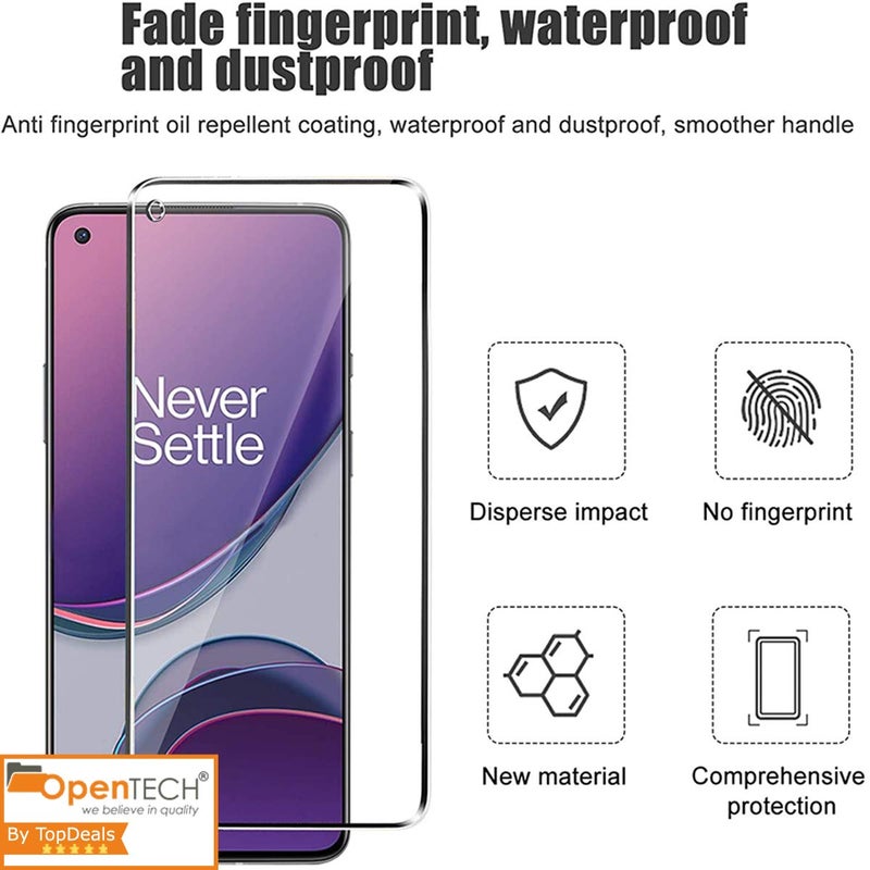 OpenTech ® Military-Grade Tempered Glass Screen Protector Compatible for OnePlus 8T / OnePlus 9 with Edge to Edge Coverage and Easy Installation kit - Image 3