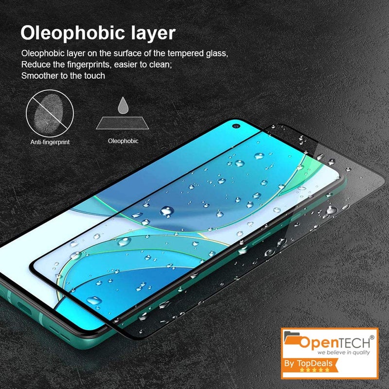 OpenTech ® Military-Grade Tempered Glass Screen Protector Compatible for OnePlus 8T / OnePlus 9 with Edge to Edge Coverage and Easy Installation kit - Image 4