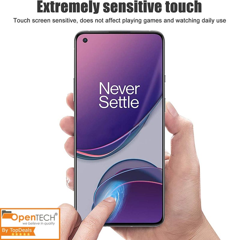 OpenTech ® Military-Grade Tempered Glass Screen Protector Compatible for OnePlus 8T / OnePlus 9 with Edge to Edge Coverage and Easy Installation kit - Image 5