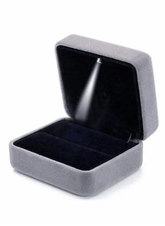 Velvet Ring Box Engagement Box Earrings Square Case For Proposal Wedding Ceremony Birthday Anniversary ​With LED Light Jewelry Display Gift for Proposal Engagement