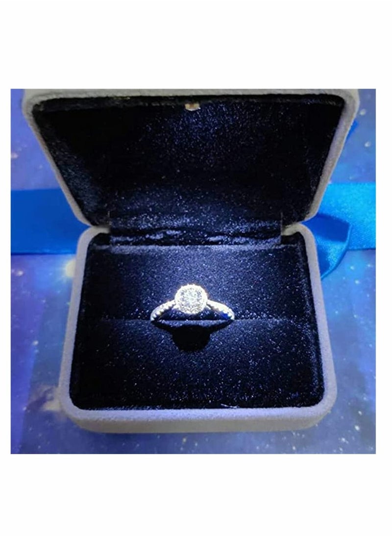 Y&D - Velvet Ring Box Engagement Box Earrings Square Case For Proposal Wedding Ceremony Birthday Anniversary ​With LED Light Jewelry Display Gift for Proposal Engagement - Image 1