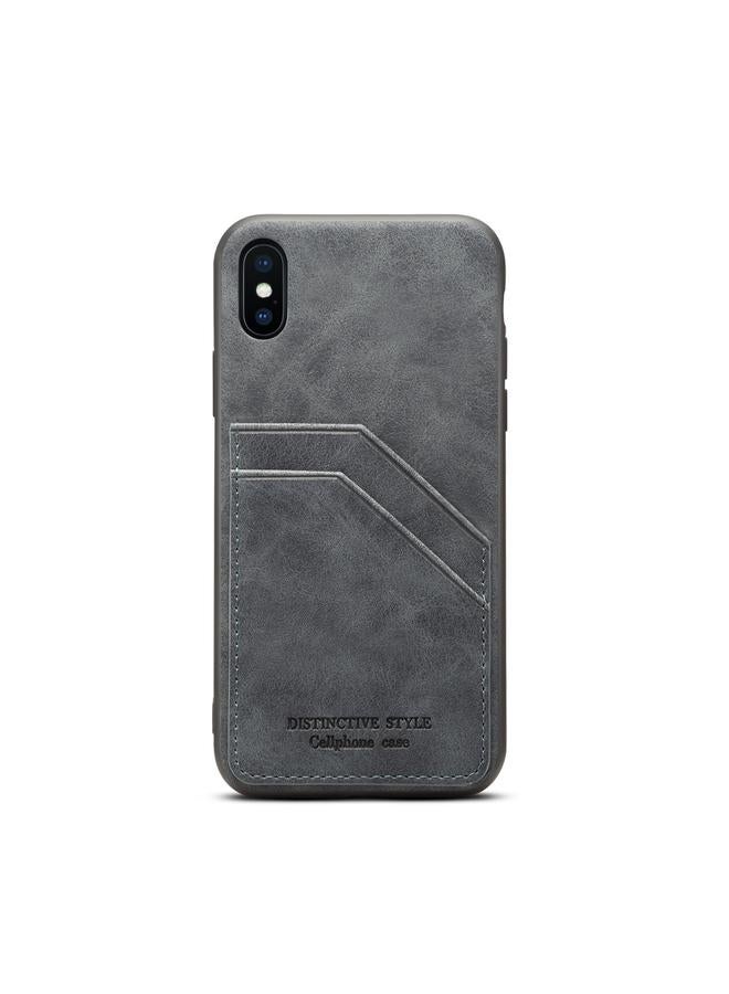 S-TOP Case For iPhone XS Max Card Slots Full Coverage PU+TPU Phone Case - Image 2