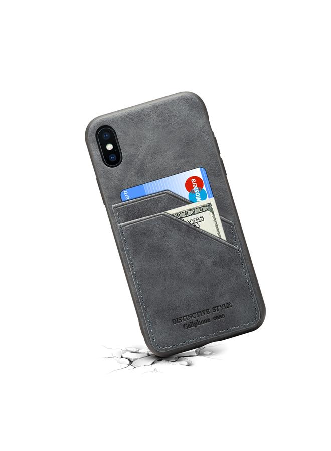 S-TOP Case For iPhone XS Max Card Slots Full Coverage PU+TPU Phone Case - Image 5