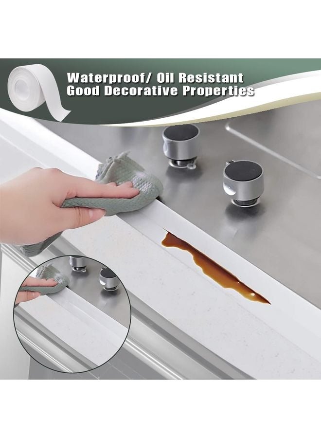 HOMESTAR Caulk Tape - Waterproof Self-Adhesive Caulking Tape 1.5" x 10.5Ft for Toilet Sealer, Around Toilet Base, Kitchen, Bathroom, Sink, Shower, Bathtub Edge Protector, PVC Caulk Strip - Image 5