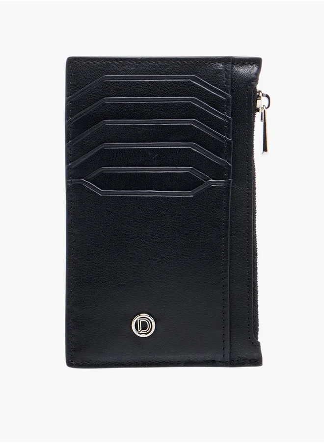 DUCHINI Textuted Card Holder with Zip Closure