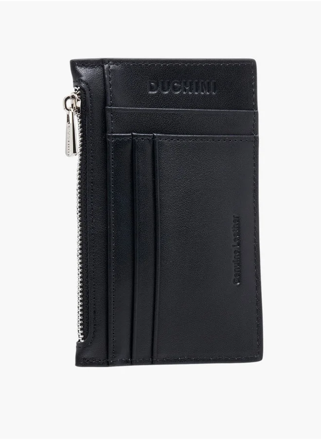 DUCHINI Textuted Card Holder with Zip Closure