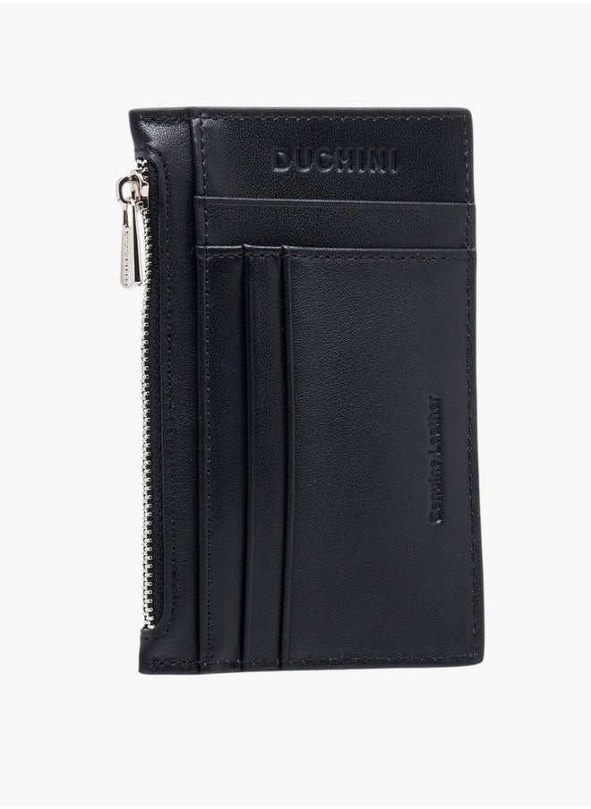 DUCHINI Textuted Card Holder with Zip Closure  - Image 2