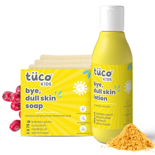 Tuco® Kids Dull Skin Soap (75gx3) & Dull Skin Lotion (200ml) | Everyday Use for Ages 3+ Kids | Paraben & Sulphate Free | For kids 4-10, 2-5, 10-15 years | SLS & Paraben free | Pack of 2 - Image 1