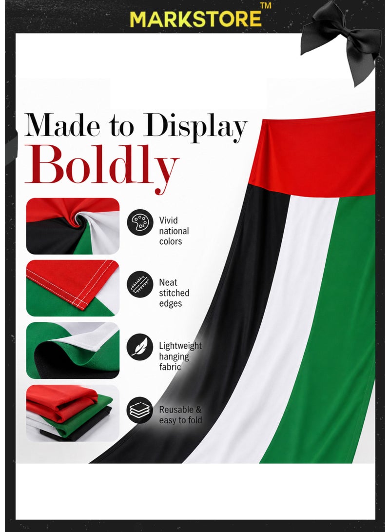 MARK STORE UAE Flag  for National Day 2M x 1 M Width Premium Quality UAE Flag for National Day - Image 2