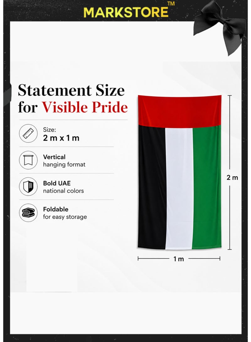 MARK STORE UAE Flag  for National Day 2M x 1 M Width Premium Quality UAE Flag for National Day - Image 4