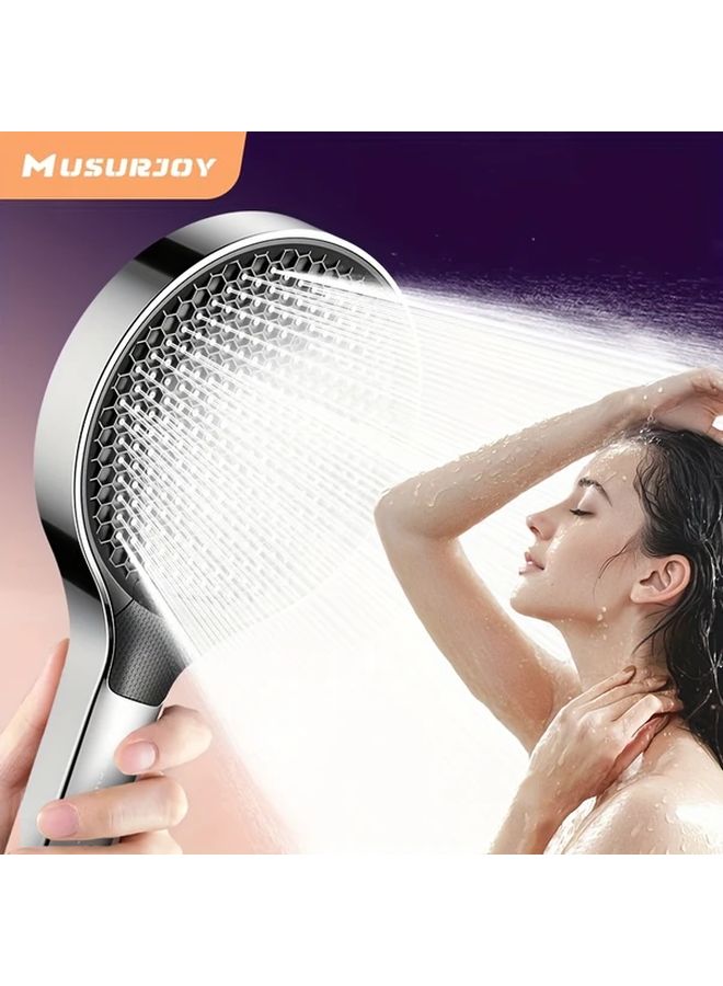 W419 Shower Elegant Black Bathroom Power Spray Head 3 Patterns Wall Mount - Image 3