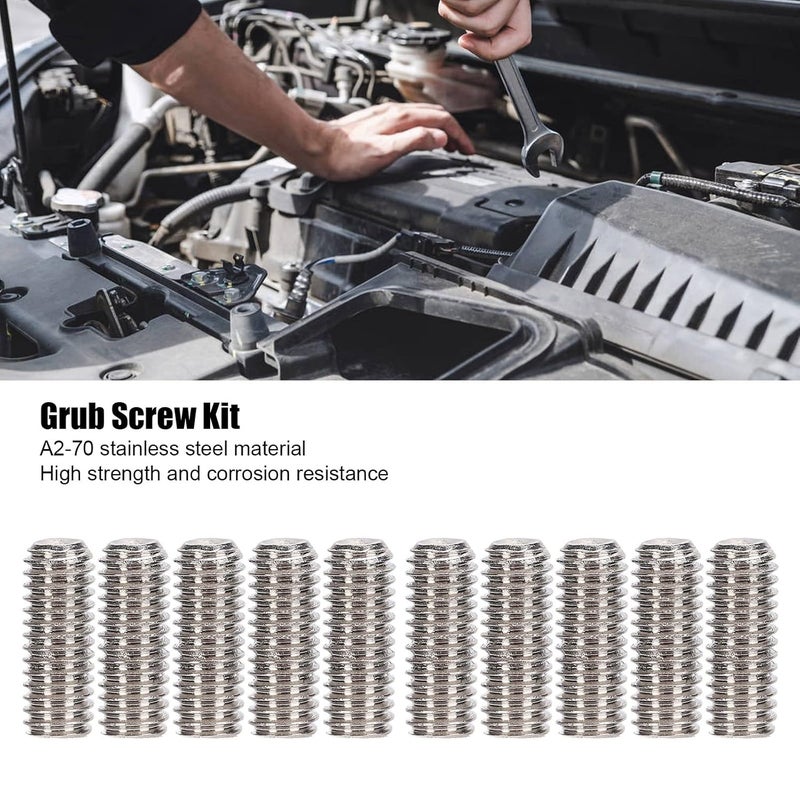 M3x8 Stainless Steel Grub Screw Assortment Kit 50PCS A2 70 For Mechanical Fastening Car Repair - Image 4