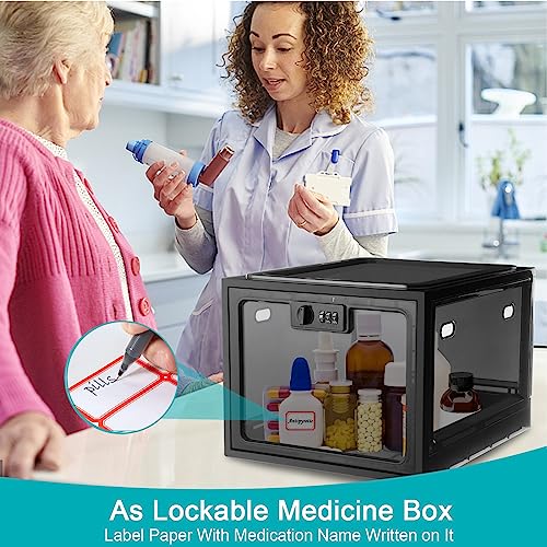 Lalifebuss Combination Lock Boxes for Personal Items Lockable Storage Box for Office LockerSchoolMedicineSnacksPhone JailElectronicHome 2 PackBlack - Image 3
