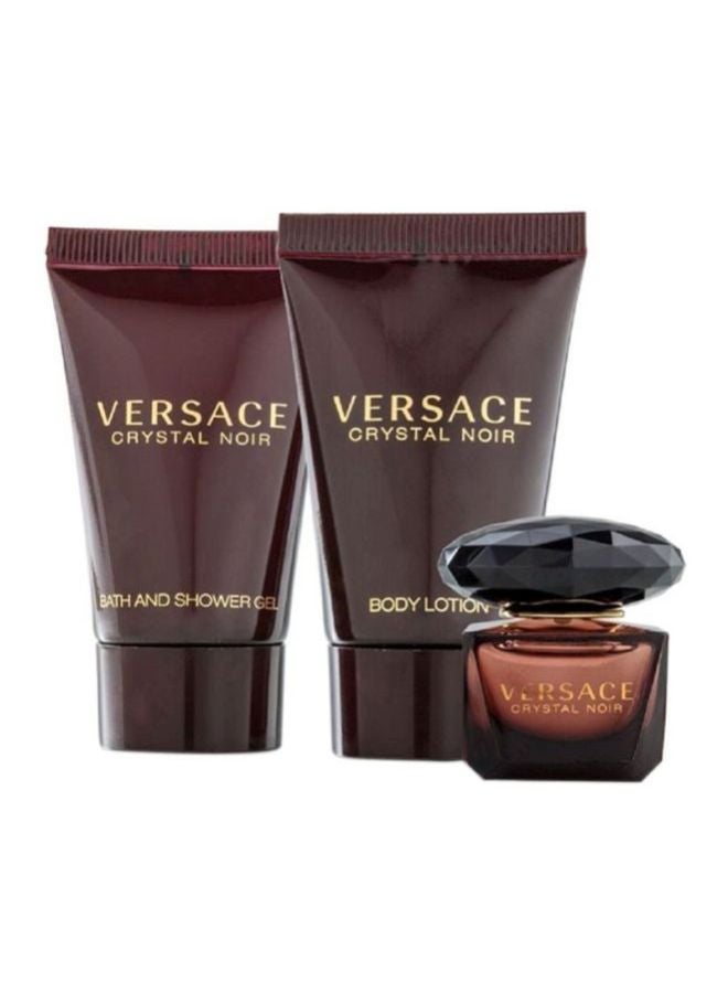 VERSACE Crystal Noir Gift Set EDT 5 ml, Shower Gel 25 ml, Body Gel Mini 25ml - Image 1