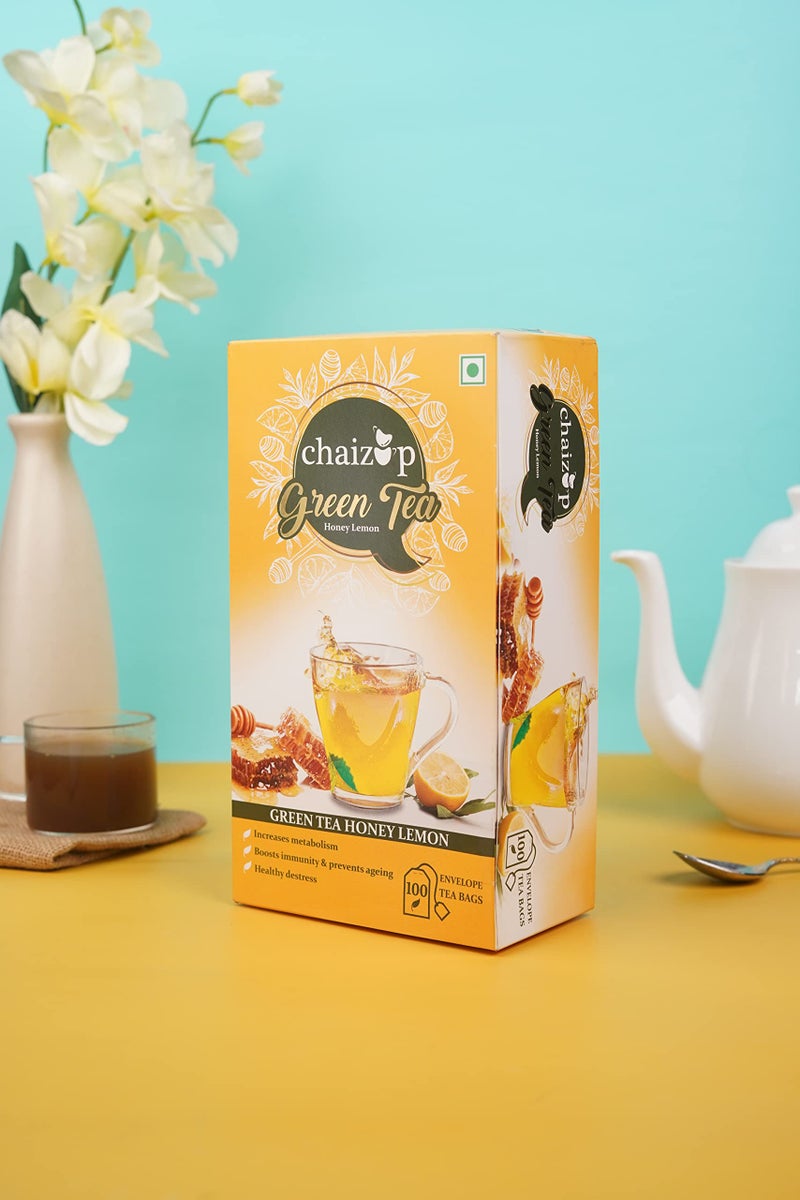 Chaizup Green Tea Lemon Honey - 25 Tea Bags | Green Tea with Honey Lemon Flavours | 25 Servings | 50g - Image 2