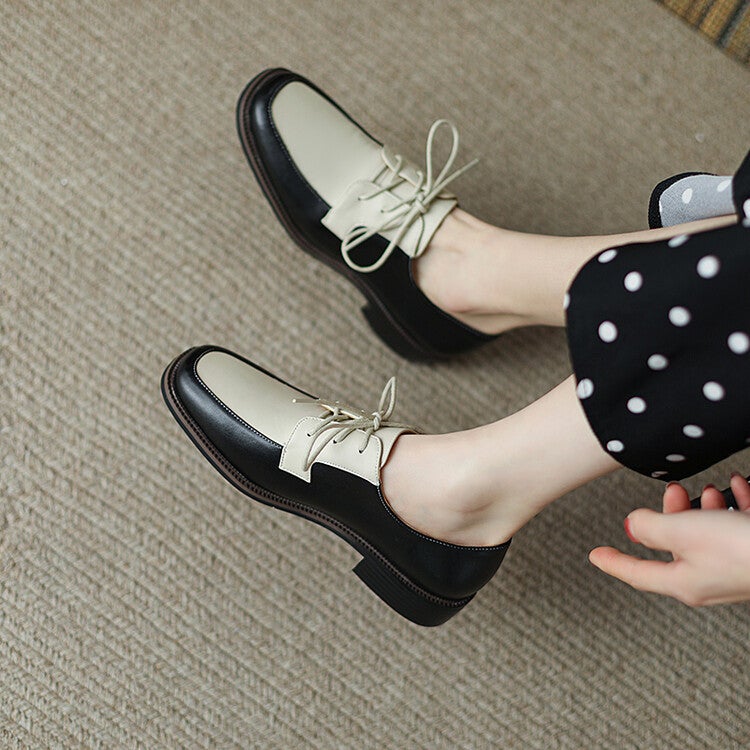 Dropshopping New 2022 Women 31-43 Yards Front Lace-Up Square Head Fashion Shoes - Image 3