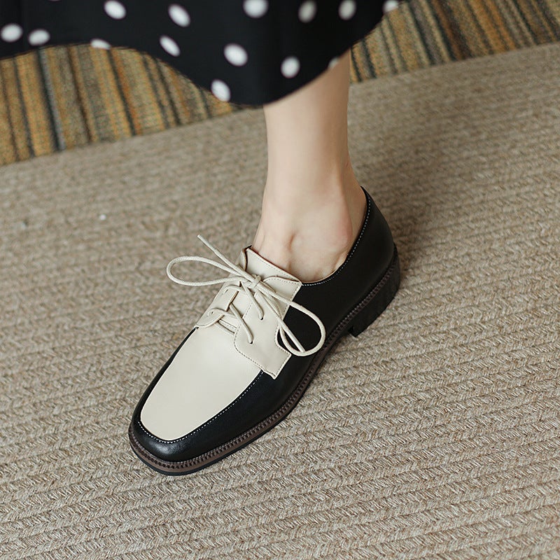 Dropshopping New 2022 Women 31-43 Yards Front Lace-Up Square Head Fashion Shoes - Image 5