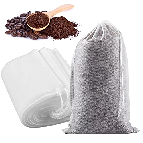 Yzurbu 200pcs 4''x6'' Cold Brew Coffee Filter Bags, No Mess Disposable Filter Bag with Drawstring for Coffee Grounds & Ice Tea - Image 1