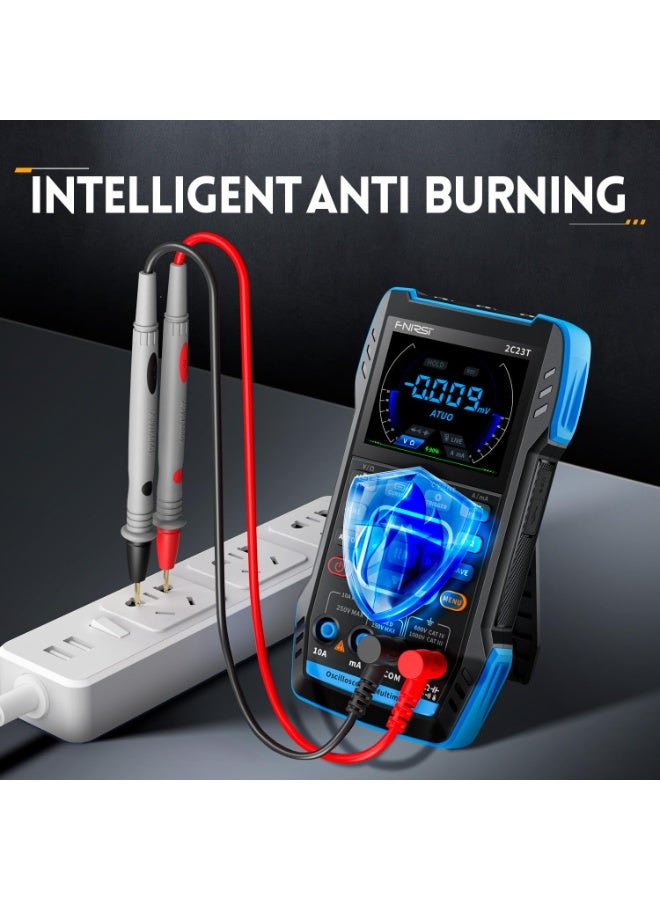 FNIRSI 2C23T 3 in 1 Digital Oscilloscope Multimeter DDS Generator, 2 Channels, 10MHz Bandwidth, 50MSa/s Sampling Rate, 10000 Counts, Voltage, Current, Capacitor, Resistor, Diode Test - Image 5