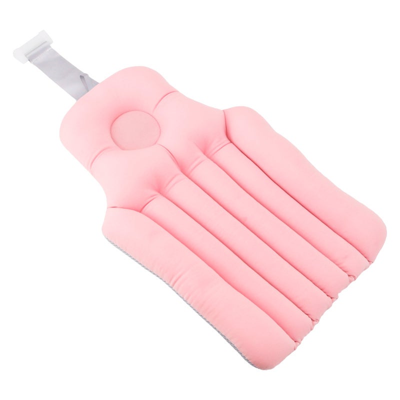 Bath Pillow For Neck Support: Pink Skin-Friendly Swimsuit Material - Non-Slip Ultra-Thick Headrest Bathtub Cushion for Adult Bath Lovers Relaxation - Image 4