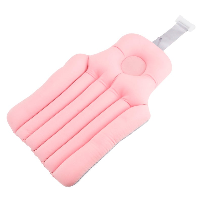 Bath Pillow For Neck Support: Pink Skin-Friendly Swimsuit Material - Non-Slip Ultra-Thick Headrest Bathtub Cushion for Adult Bath Lovers Relaxation - Image 5