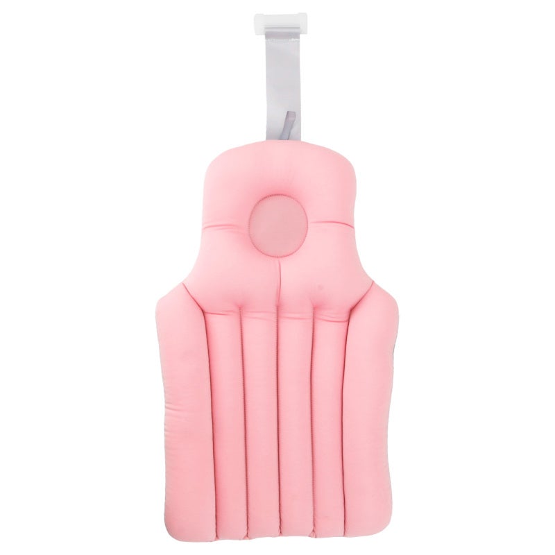 Bath Pillow For Neck Support: Pink Skin-Friendly Swimsuit Material - Non-Slip Ultra-Thick Headrest Bathtub Cushion for Adult Bath Lovers Relaxation - Image 1