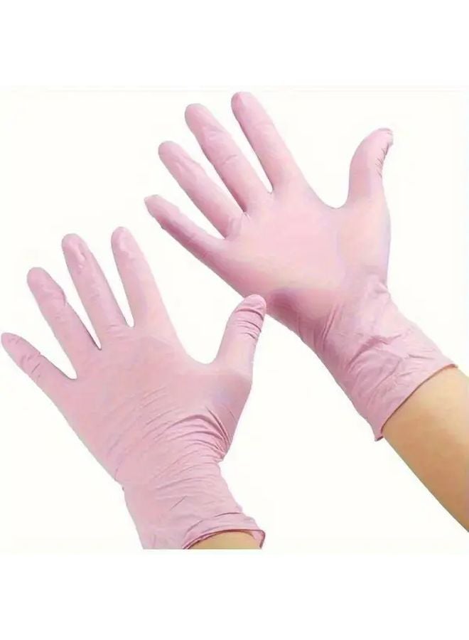 50pcs Bulk Disposable Pink Nitrile Gloves Size L Individually Wrapped Latex Free - Image 4