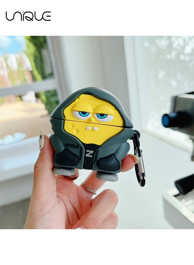 Unique - For Bluetooth Headset Air Pods Pro 2 Generation Protective Case - SpongeBob SquarePants Protective Case - Silicone Drop Resistant Waterproof Case - Green - Image 1