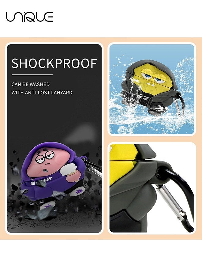 Unique - For Bluetooth Headset Air Pods Pro 2 Generation Protective Case - SpongeBob SquarePants Protective Case - Silicone Drop Resistant Waterproof Case - Green - Image 1