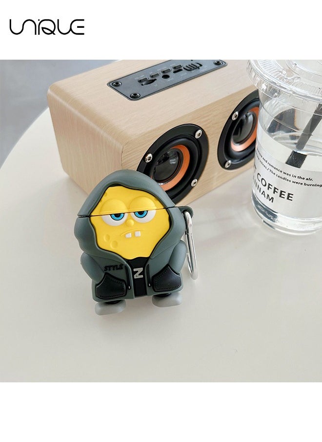 Unique - For Bluetooth Headset Air Pods Pro 2 Generation Protective Case - SpongeBob SquarePants Protective Case - Silicone Drop Resistant Waterproof Case - Green - Image 1