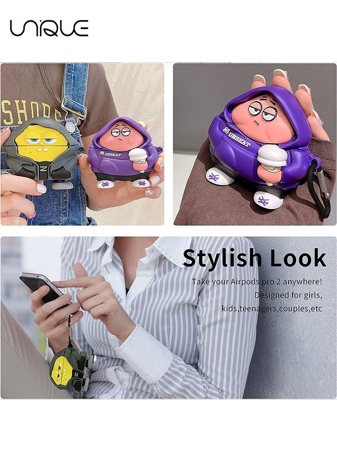 Unique - For Bluetooth Headset Air Pods Pro 2 Generation Protective Case - SpongeBob SquarePants Protective Case - Silicone Drop Resistant Waterproof Case - Green - Image 1